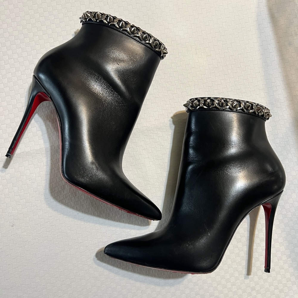Louboutin chain booties